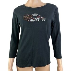 Harley Davidson Women Motorcycle Shirt State LA Sz L
